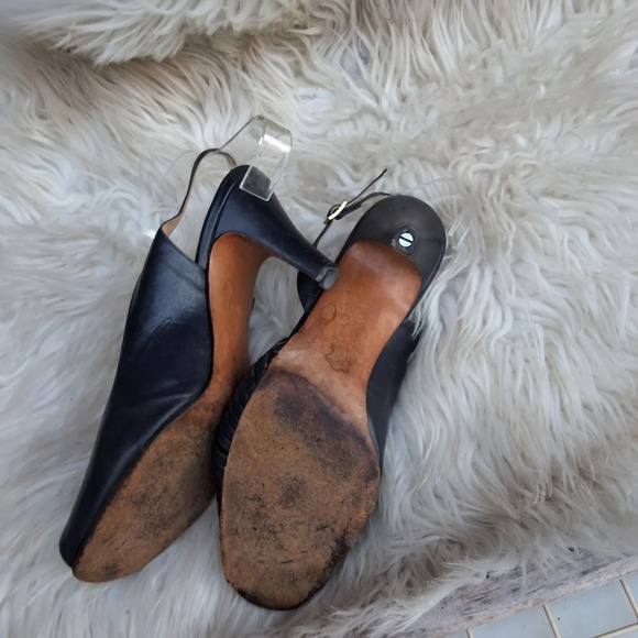 Ferragamo Blue strappy slingback heels 6B - Picture 6 of 10